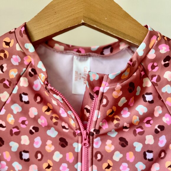 WILD LEOPARD SPOTS LONG SLEEVE RASH GUARD SWIMSUIT UVA SUMMER VIBRANT ANIMAL - Picture 7 of 15